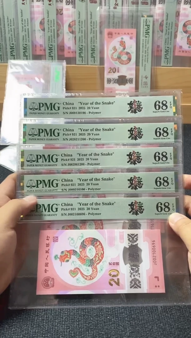 塑料批发 5张蛇钞朦胧号 pmg68分