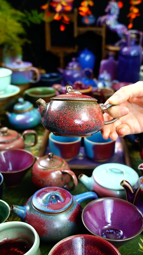 壶钧瓷初*炭烧手工如意壶