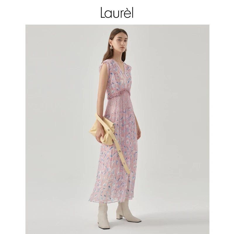 【桑蚕丝】Laurel劳芮新款碎花沙滩度假连衣裙LWD342Y07500