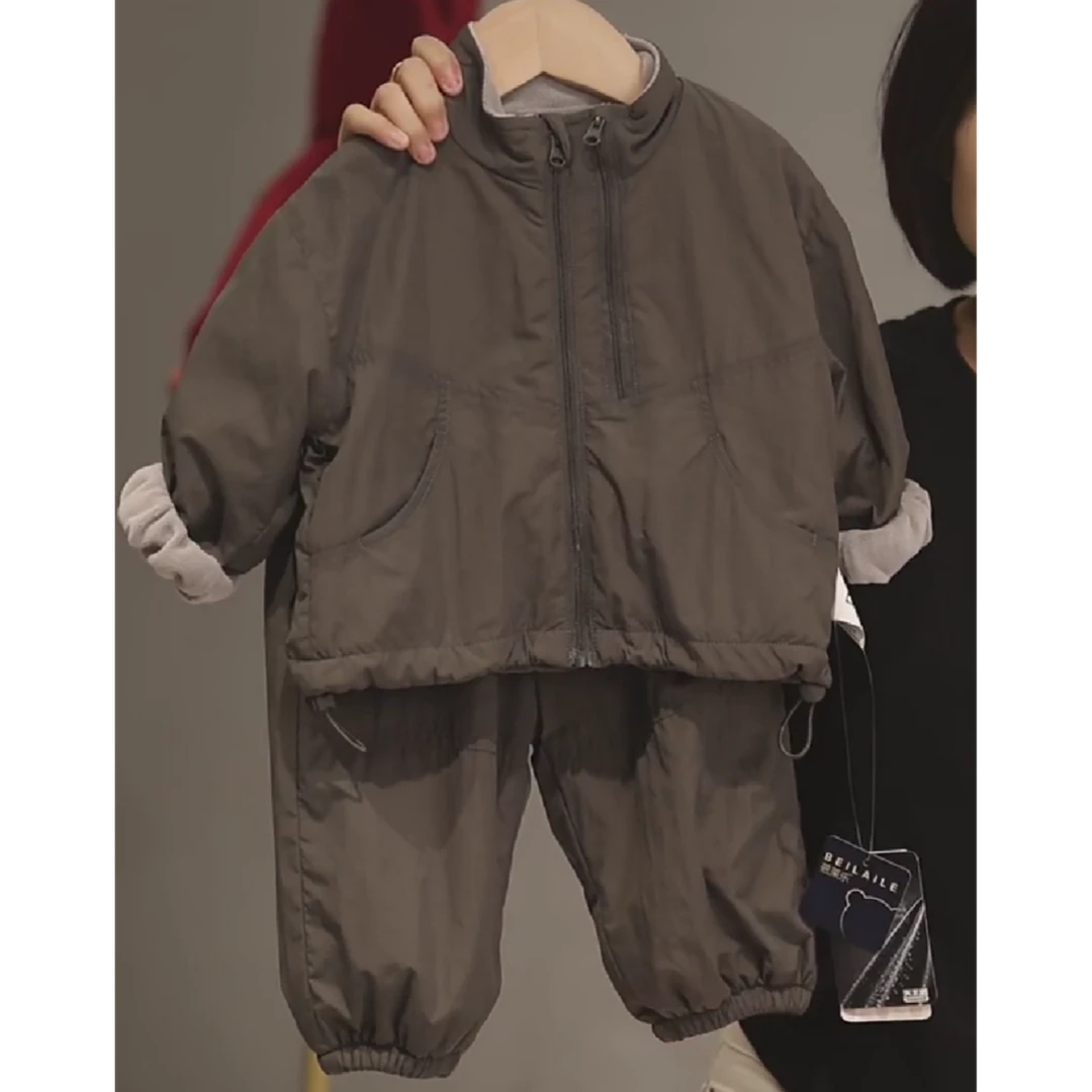 【三防加绒冲锋套装】婴儿男童外套运动套装休闲春秋冬 下架