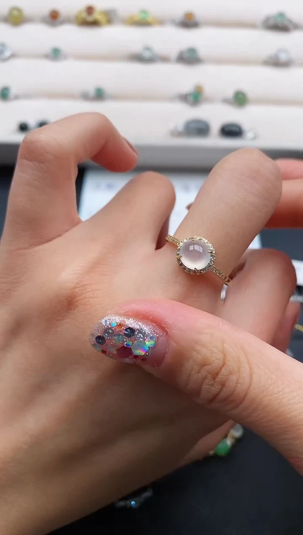 银S925镶嵌戒指翡翠88888888+3