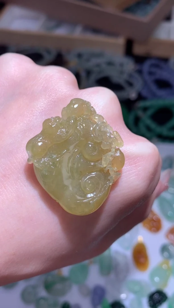 未镶嵌定制翡翠灵芝如意