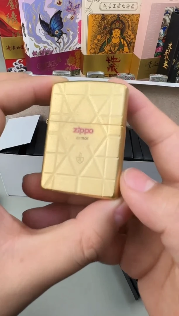 铜zippo标金喷砂浮雕盔甲标