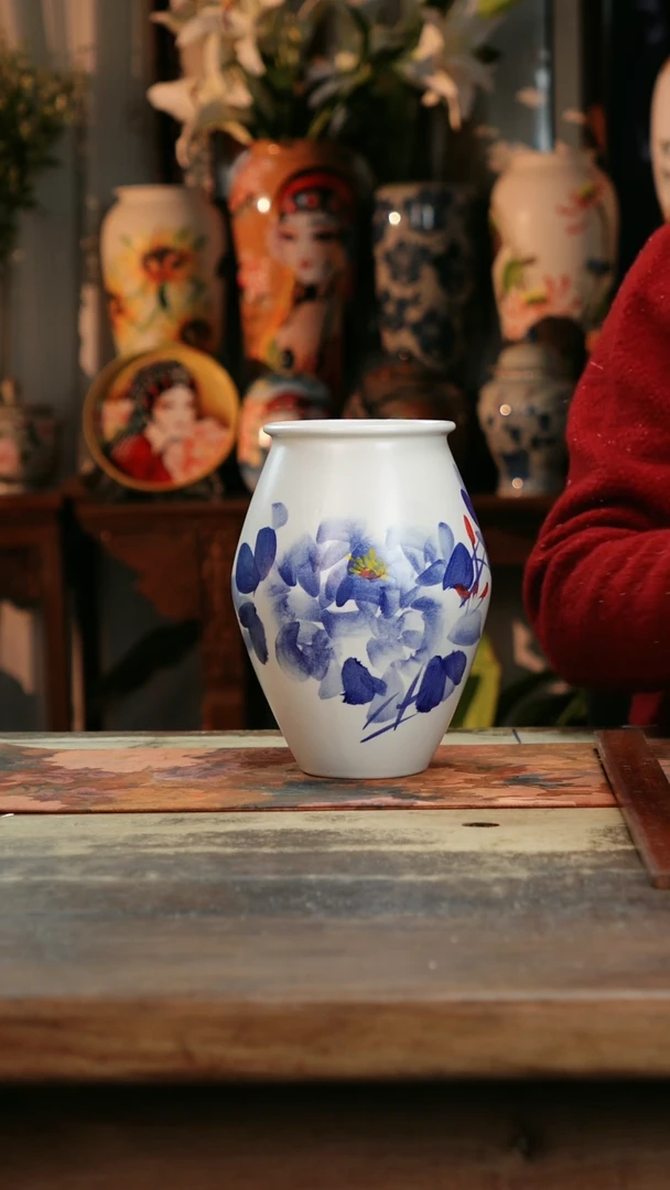 【闪购商品】瓷片景德镇纯手工釉下彩精品花瓶