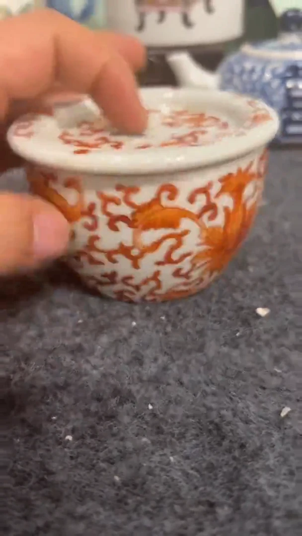 摆件瓷摆件瓷摆件泛红邱罐