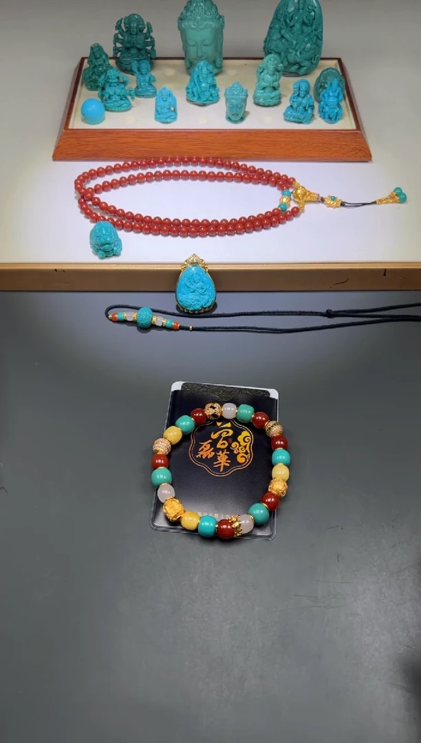 绿松石18K金镶嵌配饰配饰深*~配饰配饰