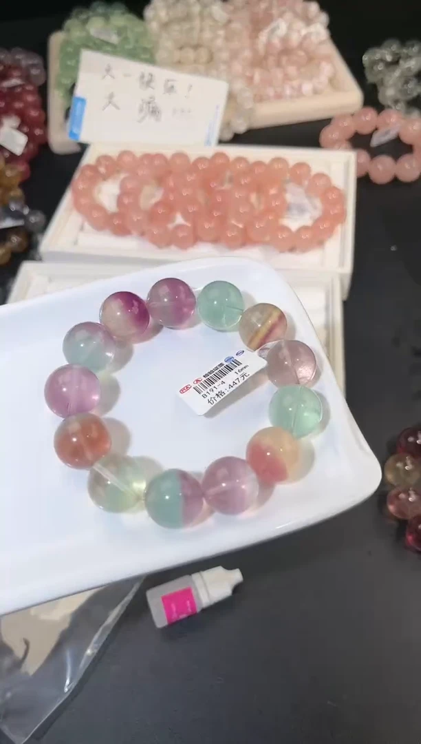 手链未镶嵌萤石多样性发一彩萤石16mm