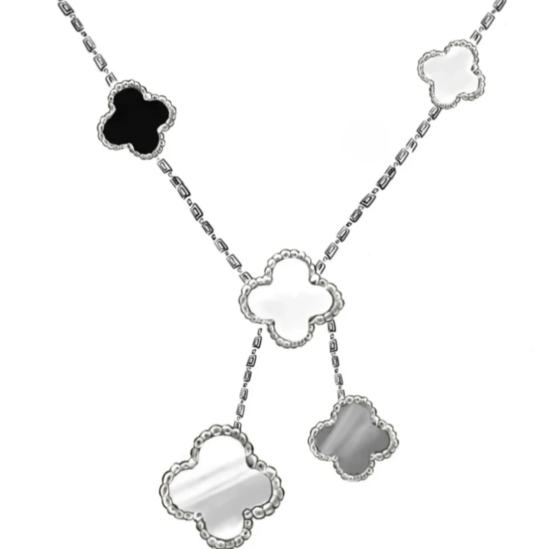 坠链均925银 轻奢高定六花项链