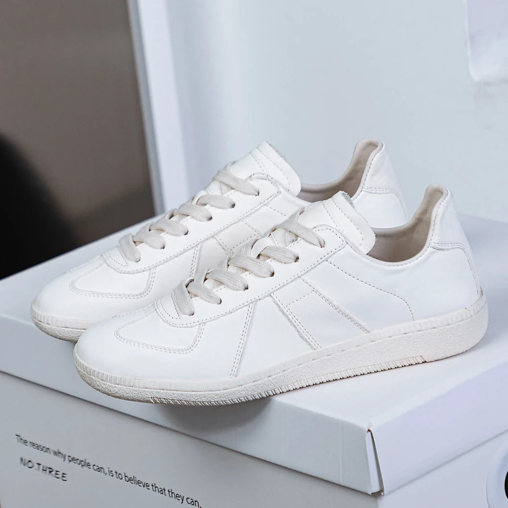 休闲真皮德训小白鞋百搭2025新款潮流舒适防滑防臭增高