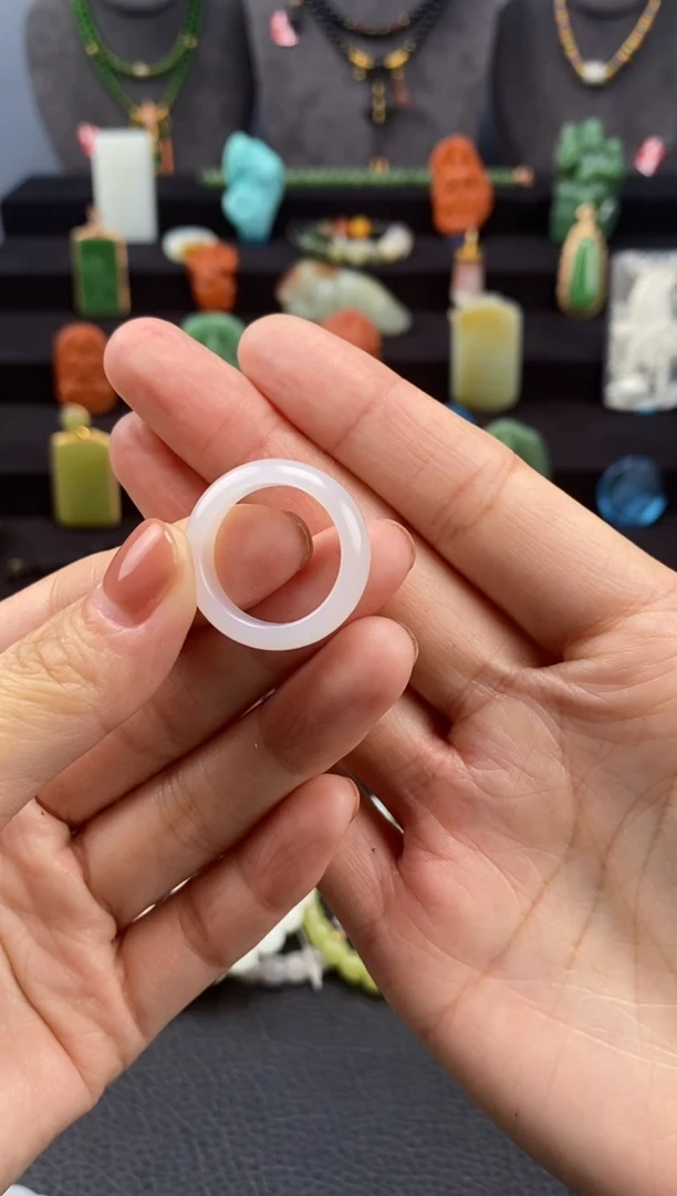 【闪购商品】和田玉-未镶嵌白玉戒圈内径18.2mm