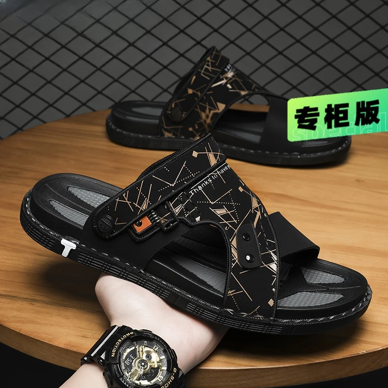 CARTELO/卡帝乐鳄鱼凉鞋男款夏季新款休闲男士开车防滑耐磨沙滩鞋