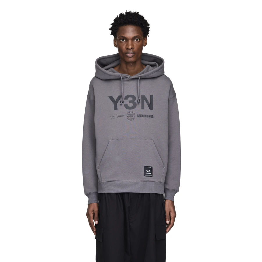 Y-3/Y-3&NBHD联名（53-JX7462）灰色休闲时尚品牌LOGO连帽卫衣