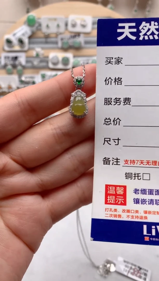 【闪购商品】翡翠项链银S925镶嵌3号