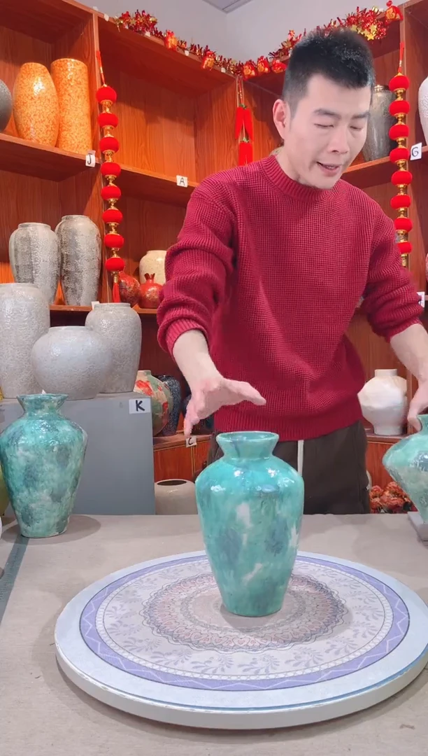 【闪购商品】瓶彩陶三件套 中号  陶瓷花瓶 无花