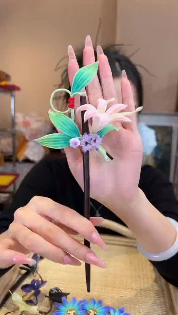 刺绣 非遗绒花（发饰）