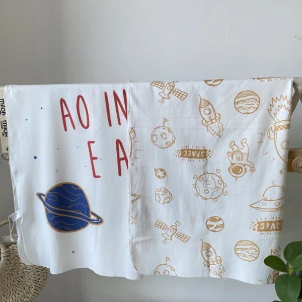 【4554】米乐熊 宇宙襁褓巾两条装