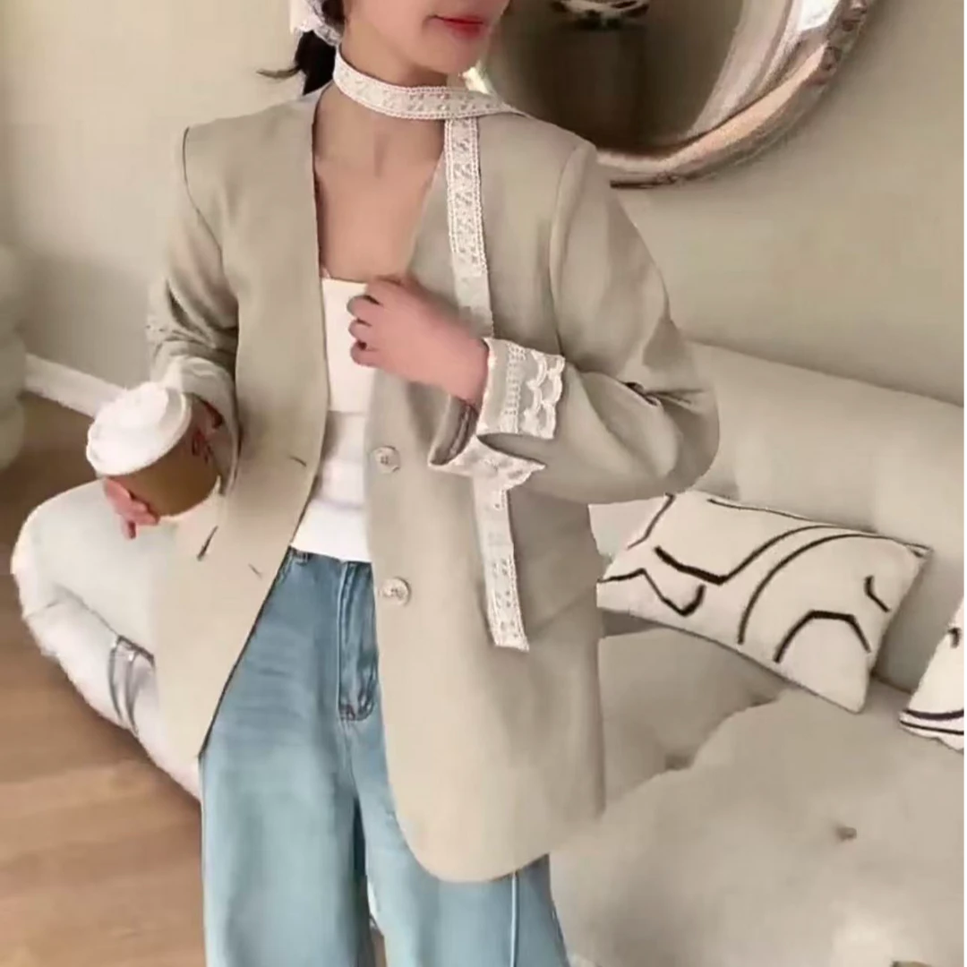 【慕妍专属】502【衣长70】韩系轻奢气质减龄高级感V领西装外套