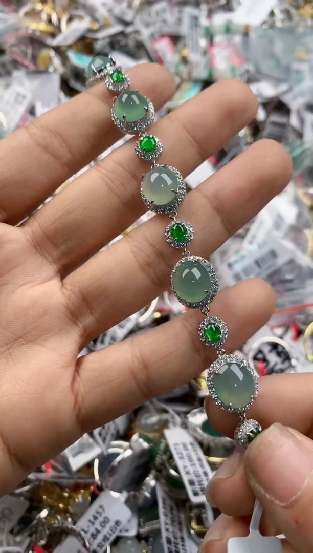 银S925镶嵌戒指翡翠777---8