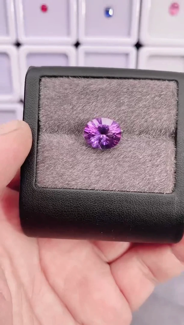 未镶嵌珠宝半成品紫晶4.7