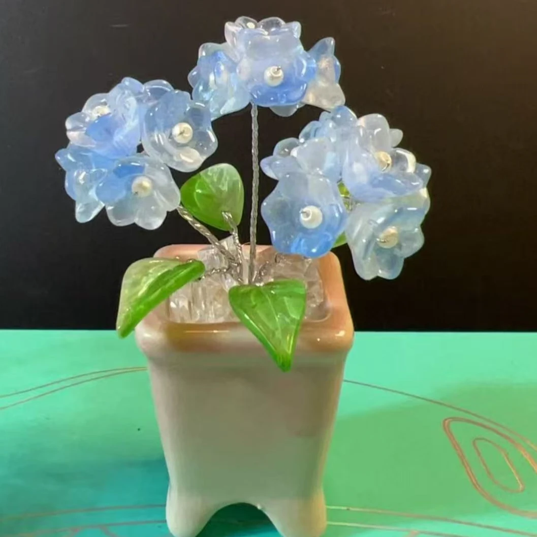 琉璃铃兰绣球小摆件 DIY手工(花瓶随机)