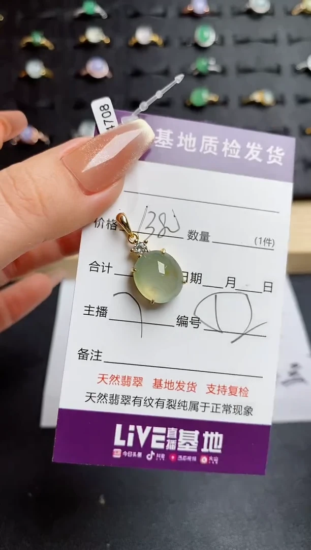 翡翠银S925镶嵌颈饰.............