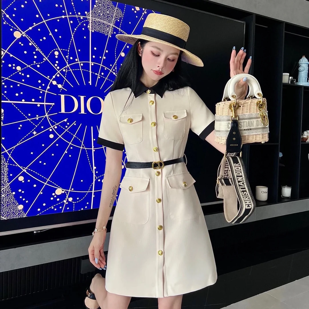 2025夏季法式小香风气质端庄大气收腰连衣裙