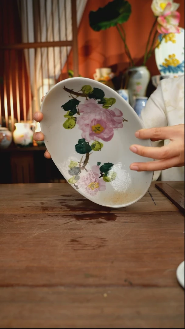 瓷片【简家甄选】景德镇设计师釉下手绘陶瓷餐具