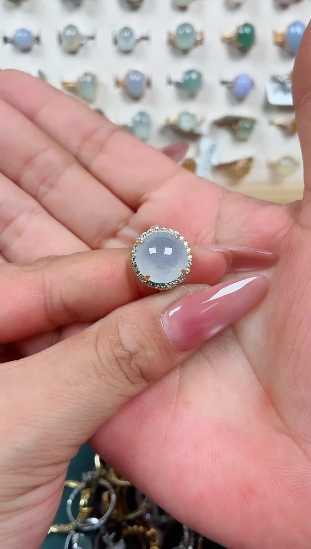 银S925镶嵌戒指翡翠.