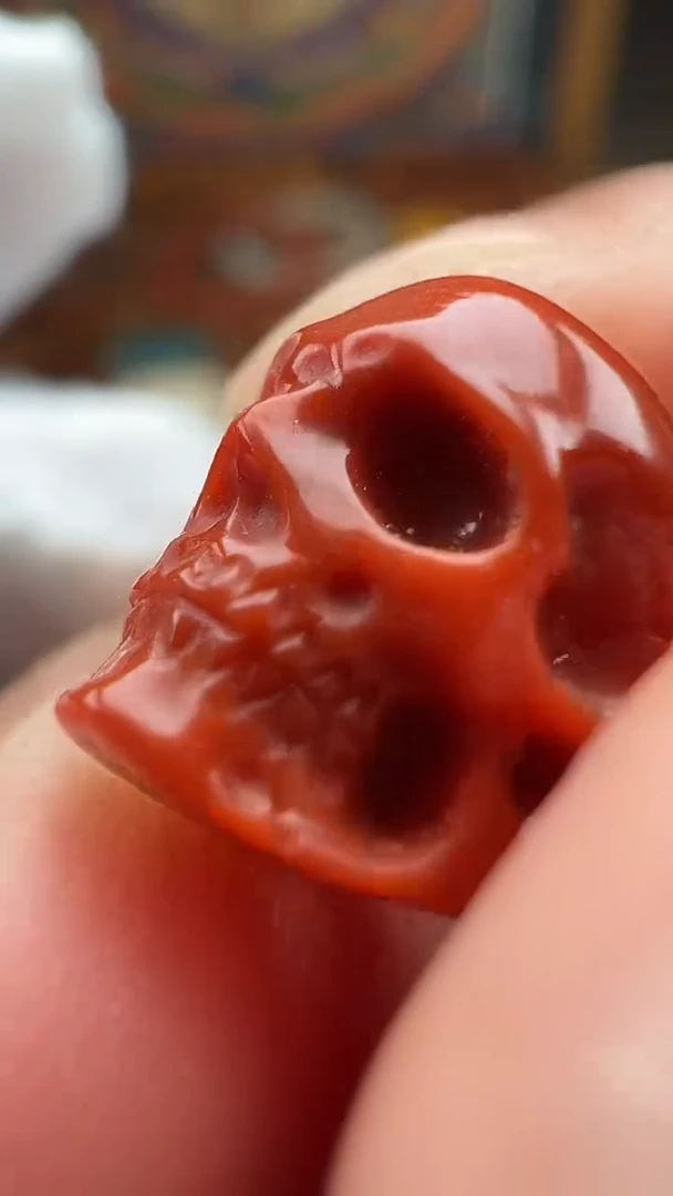 南红玛瑙背云未镶嵌南红满色雕刻背云一个