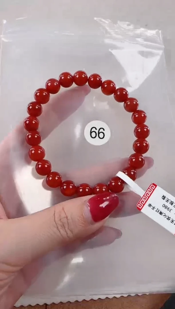 未镶嵌手串南红玛瑙旅***者原矿无优化无胶裂牛血红单圈8+