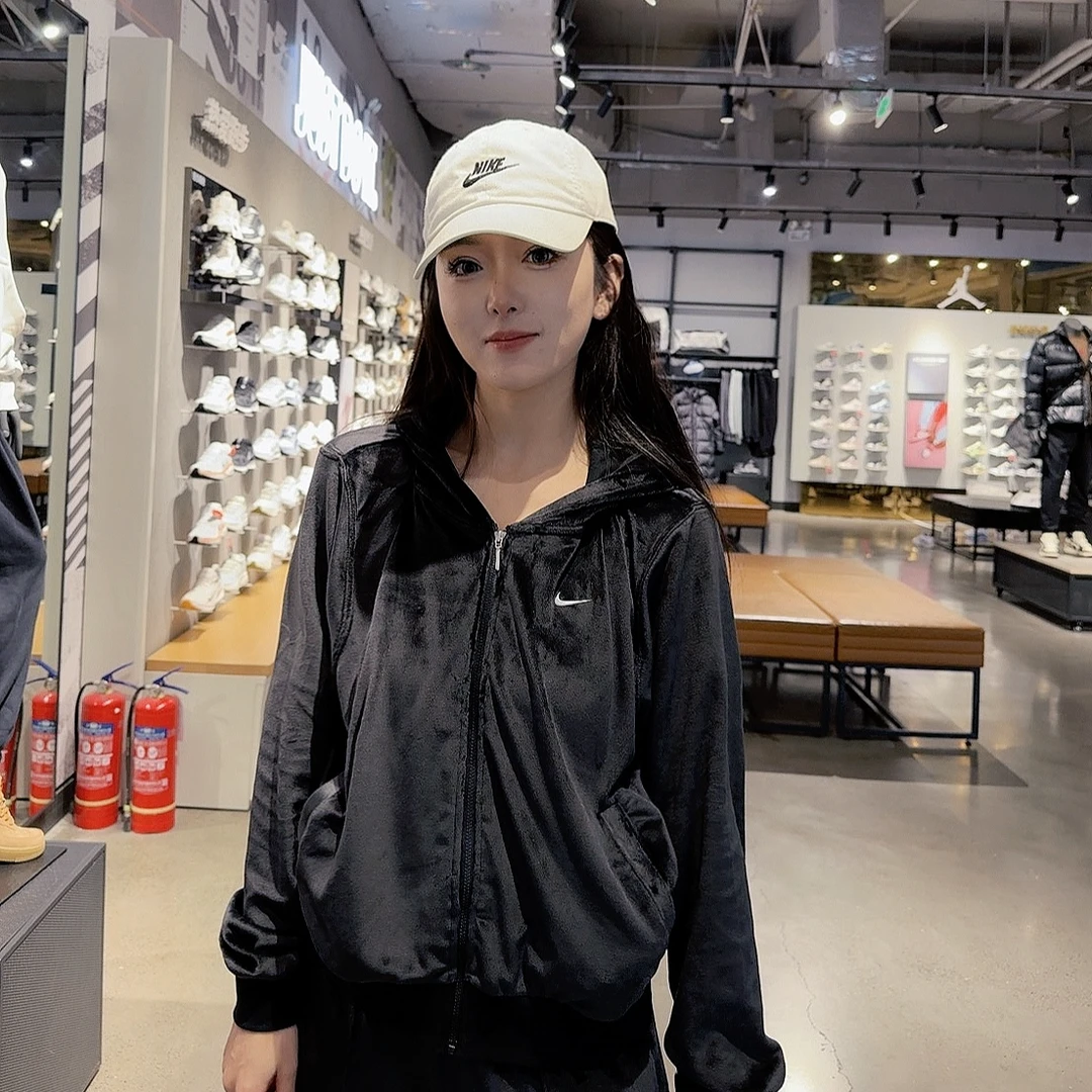 NIKE耐克女子NSW NK CHLL VLR FZ HDY宽松加绒连帽衫HJ0958-010