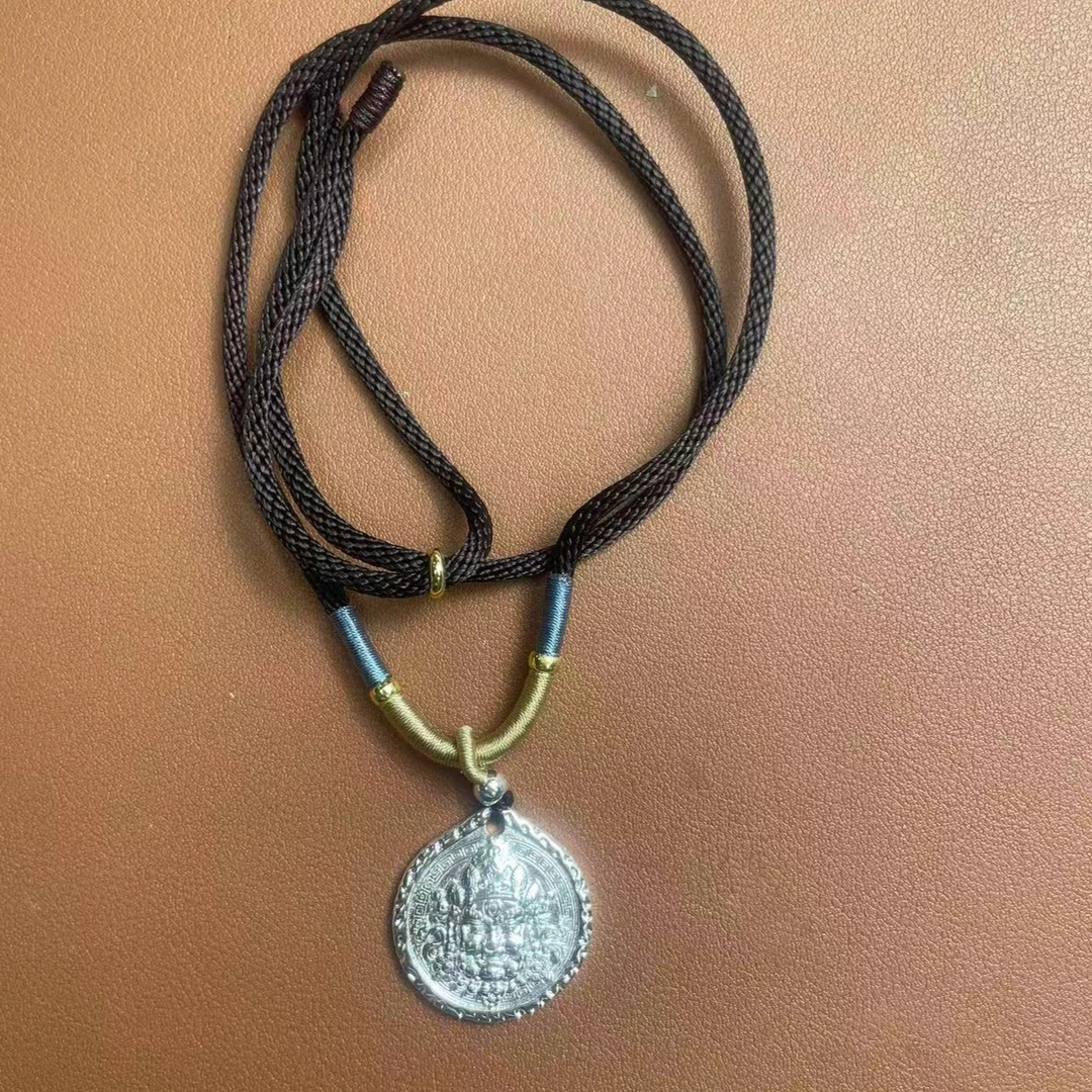 YZ004 黄财神银色精品项链无礼盒