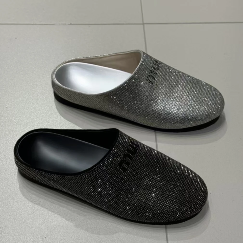 （唯品专属）6-6316春款时尚半拖舒适平底包头拖鞋百搭厚底鞋拖