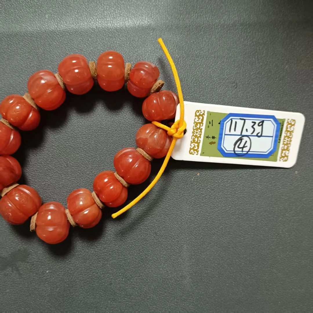 【宝韵】老甘南南红 多棱瓜珠 手串【117.3g】KC0007