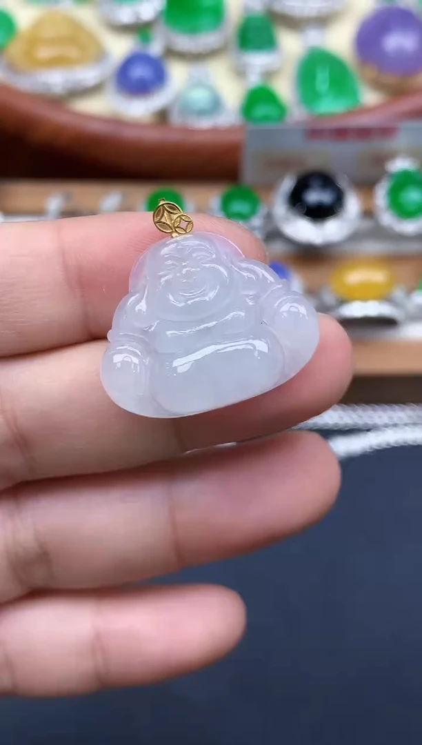 颈饰18K金镶嵌翡翠158-中国好珍宝