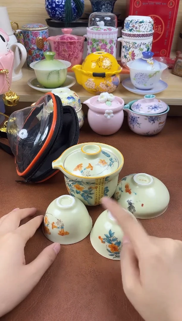 陶陶瓷茶具摆件旅行套组