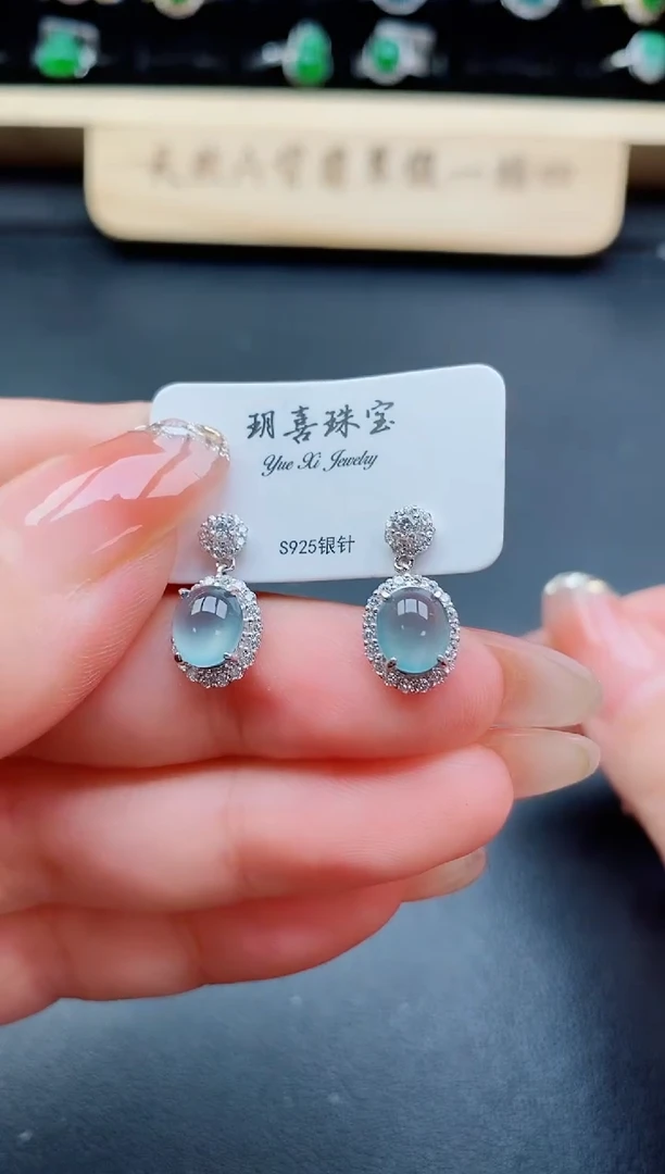 银S925镶嵌戒指翡翠1