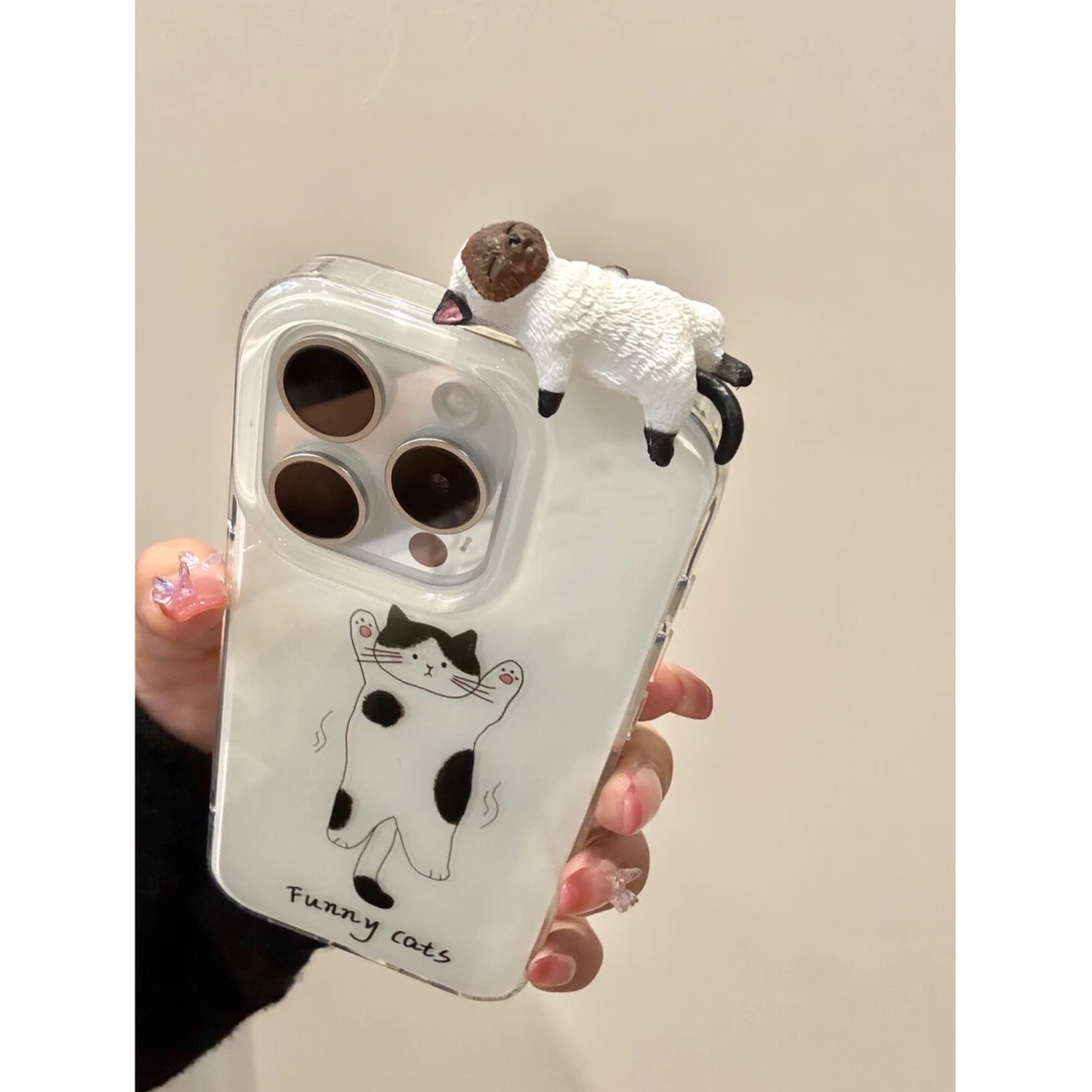 可爱站立猫咪适用苹果手机壳华为vivo小米荣耀oppo红米新款全包女