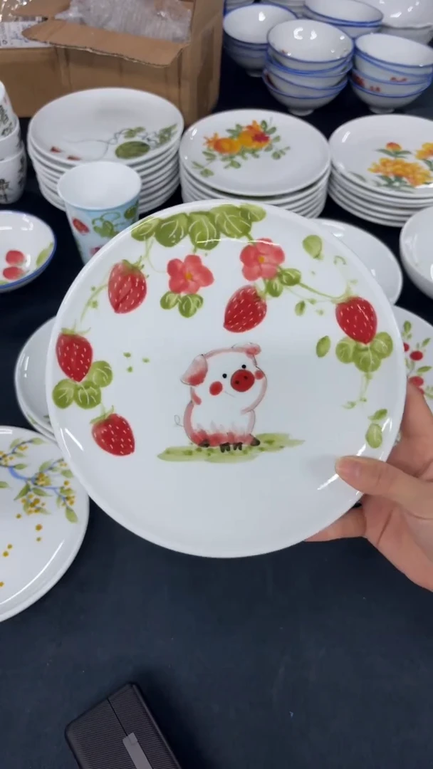 景德镇手绘釉中彩（食品级）平盘