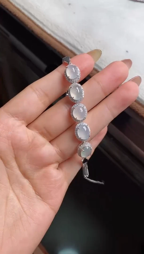 银S925镶嵌戒指翡翠海***念天然A货翡翠