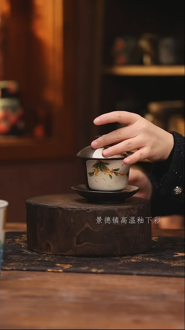 陶瓷景德镇高温釉下手绘陶瓷@L284@