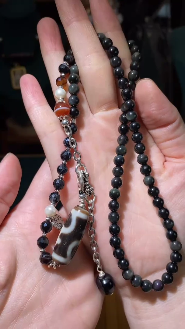 18K金镶嵌颈饰玛瑙/玉髓（覆膜）C08690多样性发一