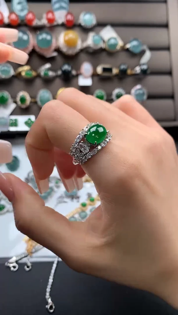 【闪购商品】翡翠戒指银S925镶嵌3123213123