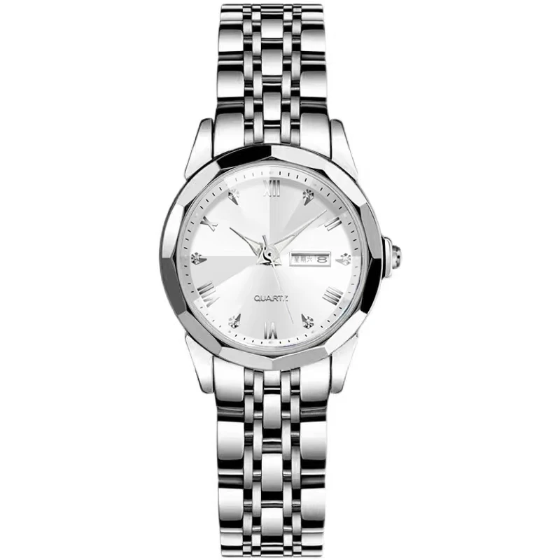 Candy Kathy【官方正版】58190 女总裁夜光女老板腕表白钢双历橙盒d