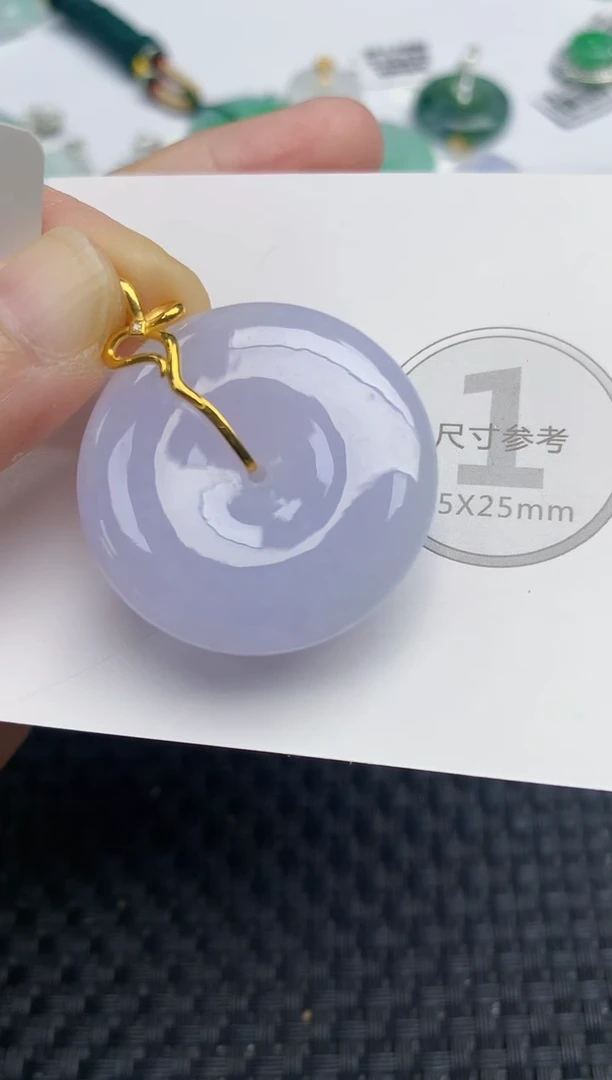 颈饰18K金镶嵌翡翠天然缅甸A货翡翠百元以上9元证书费自理