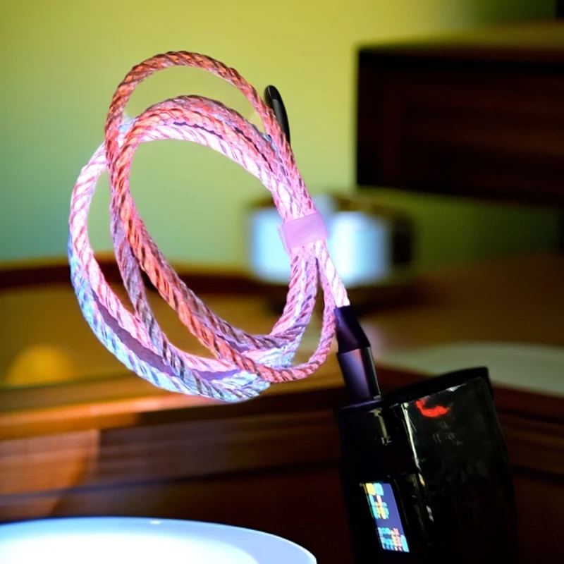 能跑满8K的RGB数据线（TypeC)插线七色流光1.5m/炫彩发光车载夜光