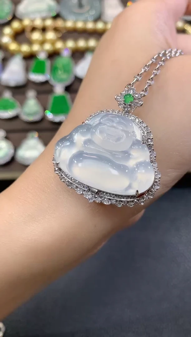 吊坠(不含链)18K金镶嵌翡翠侯c1