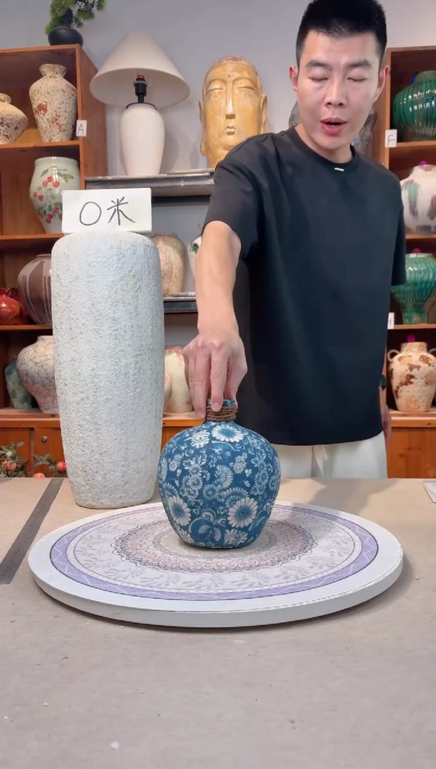 瓶陶瓷花瓶  福利  青花麻绳小号  不装水