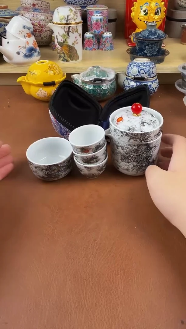 陶瓷茶具摆件旅行套组