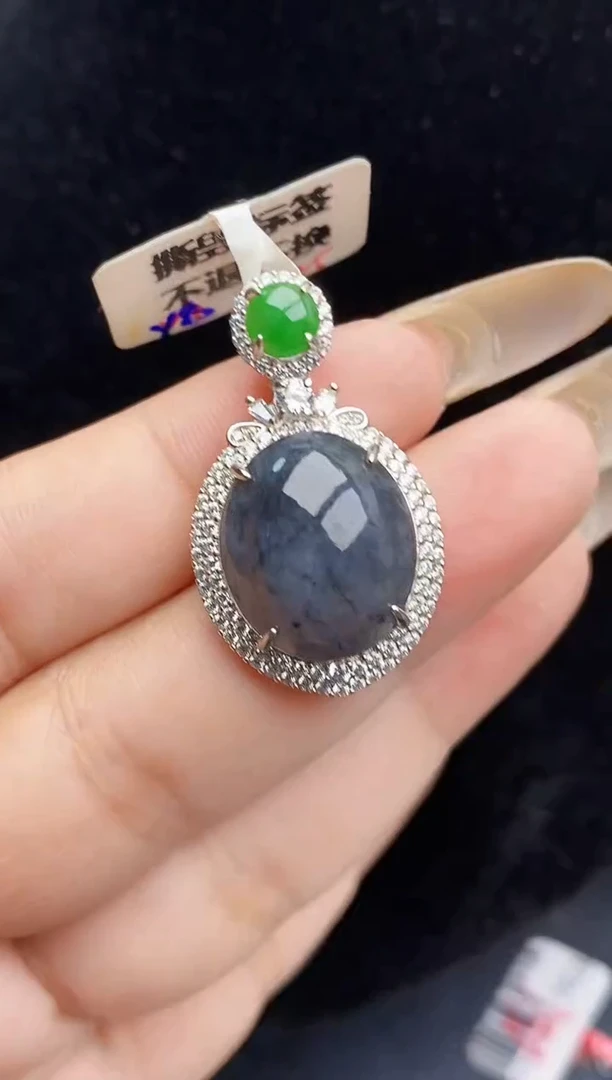 银S925镶嵌戒指翡翠3490